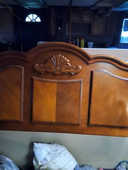 King size bed oak frame and headboard