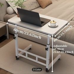 Mobile Lifting Tables, Computer Tables, Height Adjustable, Bedside Computer Tables with Wheels, Sofa Side Tables, 8 Colors Available, Suitable for Bed