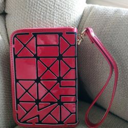 Red geometric wallet