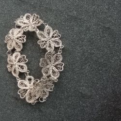 925 Silver Italian Vintage Filagree Bracelet
