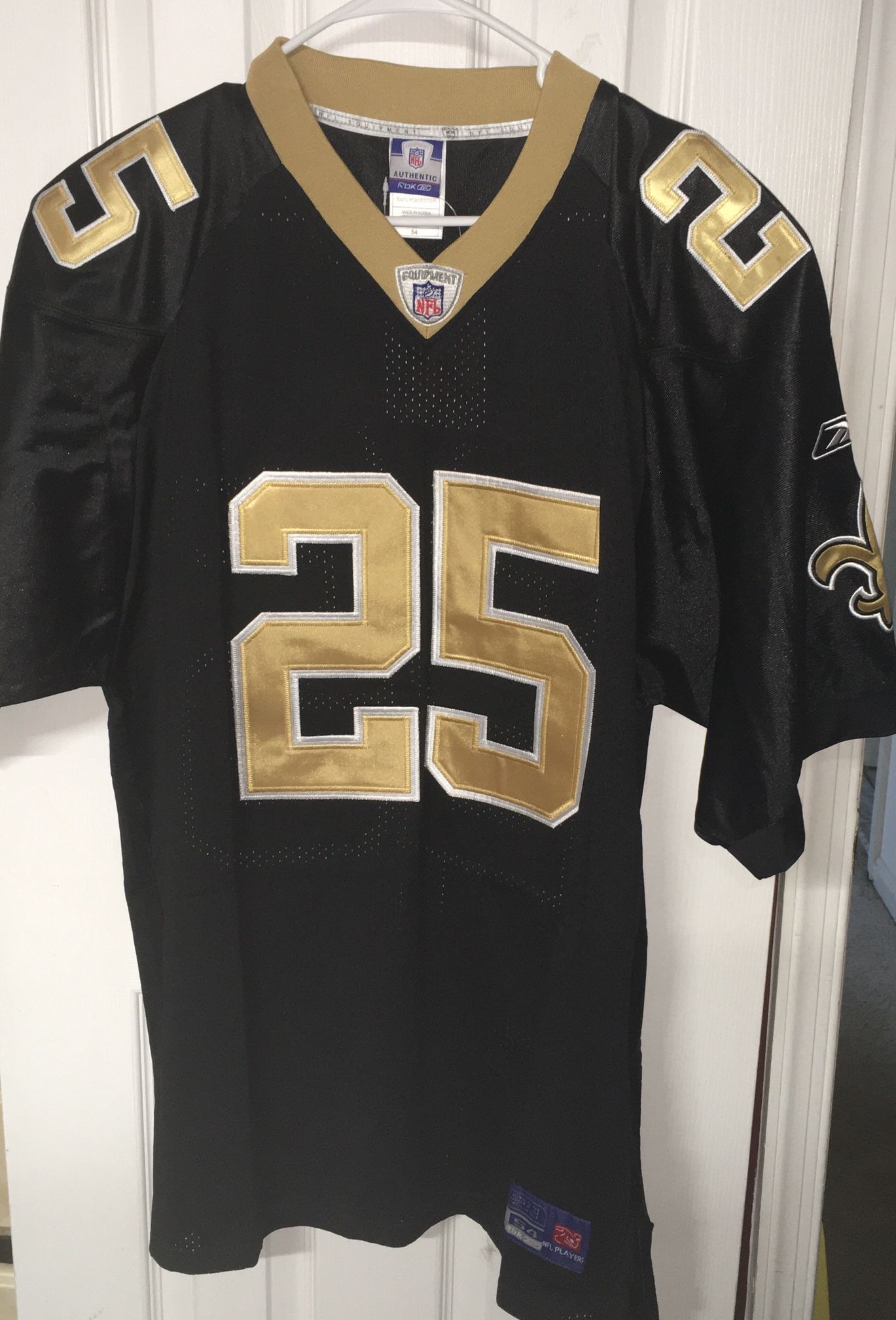 New Orleans Saints Reggie Bush 3XL Jersey Stitched Size 54 New with tags - Reebok Please see photos Size 54 is 2X/3X - 27" arm pit to arm pit
