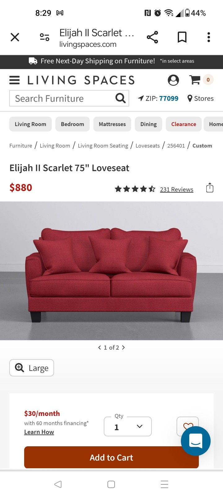 Used Red Couch