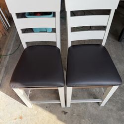 Up to 6 Leather/Wood Dining Chairs