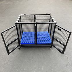 (New) $160 Stackable Folding Dog Cage Crate Kennel Heavy-Duty 37x25x33 inches 
