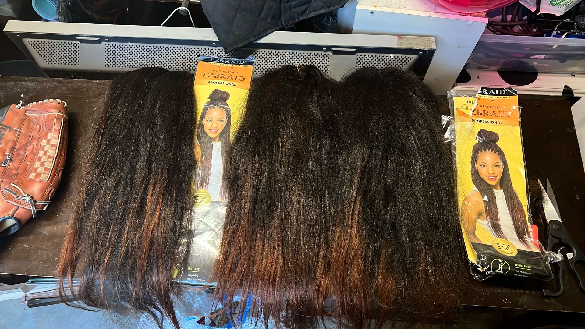(4) Packs EZ BRAID Real Long Pre-Stretched Braiding Hair