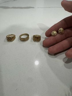 Gold rings and earings
