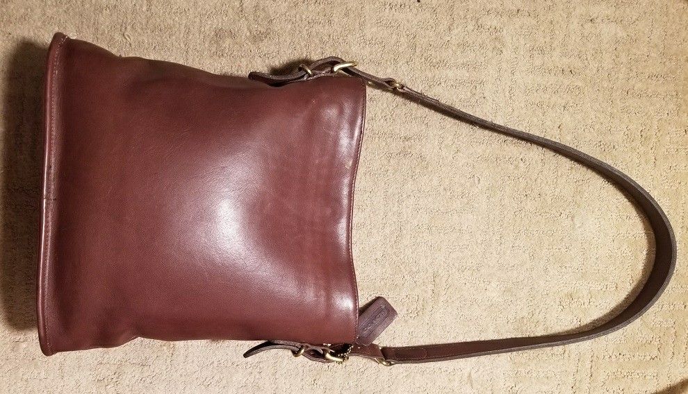 COACH Vintage 1998 ALL-Fine Leather 9806 MADE USA Equestrian Bucket Bag EXC