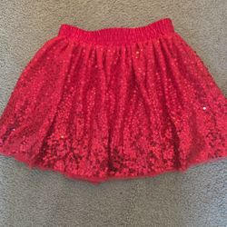 Red Sequin Skirt