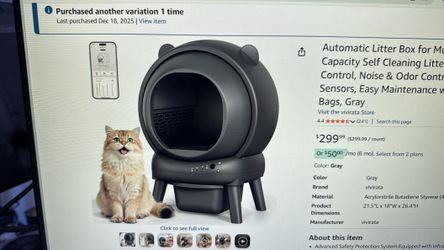 Automatic Litter Box for Multiple Cats, Large Capacity Self Cleaning Litter Box with App Control, Noise & Odor Control, Dual Safety Sensors, Easy Main