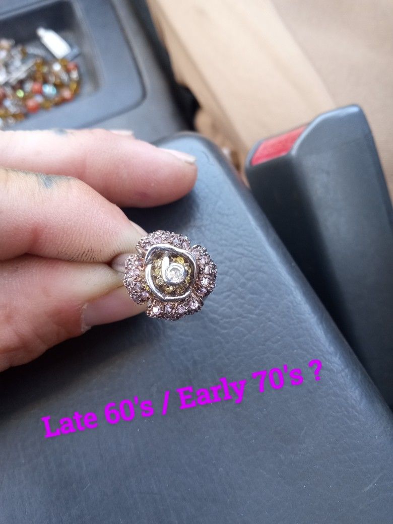 Beautiful Vintage Silver Rose Ring