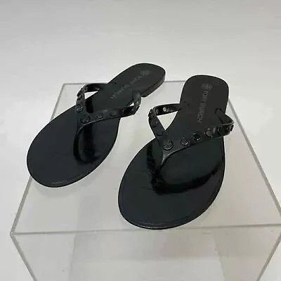 Tory Burch Designer Women's Black Jelly Sandals Thongs Flip Flops Size 10