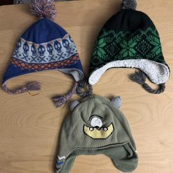 Boys Youth Winter Hats -lands End And Hanna Anderson 