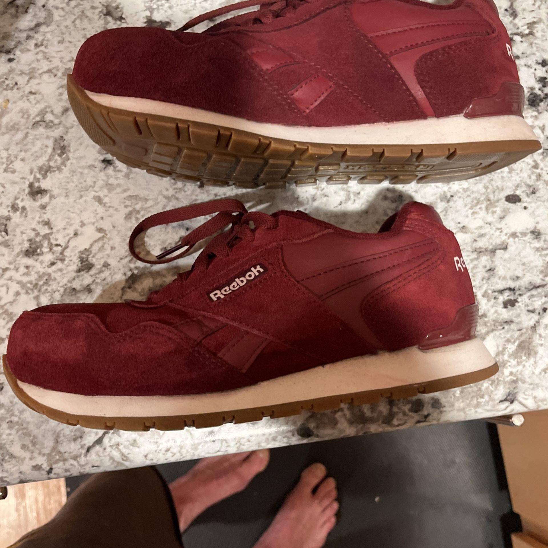 Reebok Womens Harman Work Burgundy Safety Shoes