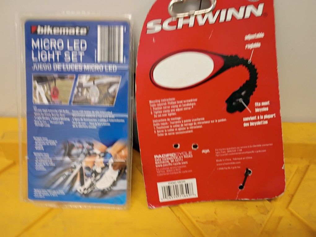The SCHWINN Flexible Mirror & The Bike mate Micro LED Light Set