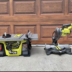 Ryobi Brushless 8 1/4” table saw & Circular miter saw 7 1/4” 18V