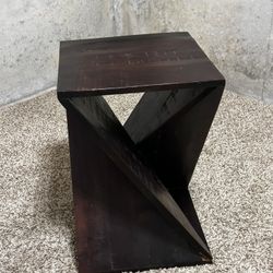 Twist- Style Wood Accent Table