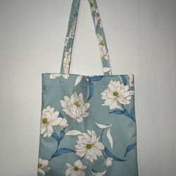 Blue Floral Tote Bag