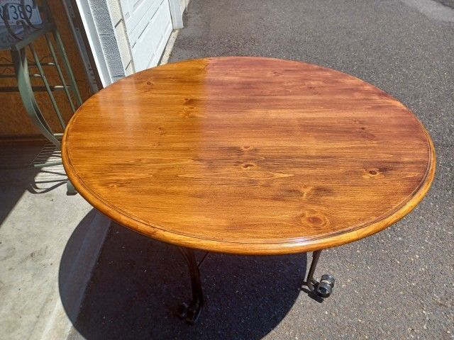 Dining Table With Solid Black Iron Base