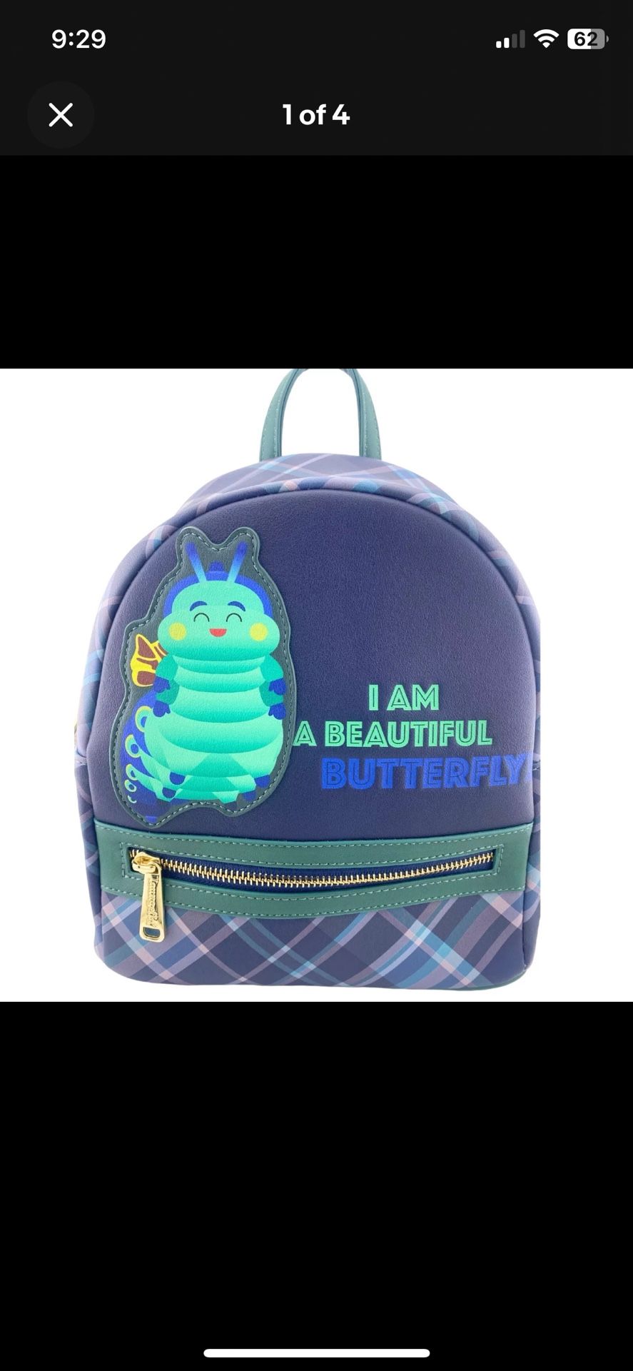 Loungefly Disney Pixar Bug's Life Heimlich Beautiful Butterfly Mini Backpack
