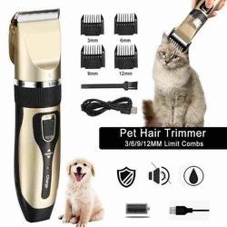 Pet Cat Dog Fur Hair Grooming Trimmer Clipper Shaver Professional Kit USB Rechargeable