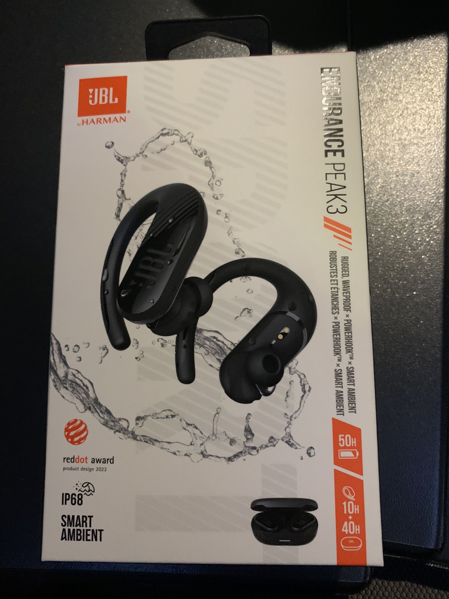 JBL - Endurance Peak 3 Dust and Waterproof True Wireless Active Earbuds - Black