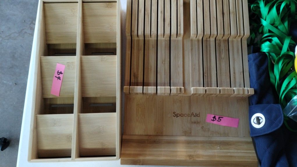 Space Aid Brand Drawer Organizers, Knife Holder, Utensil Holder, Spring Loaded Drawer Dividers