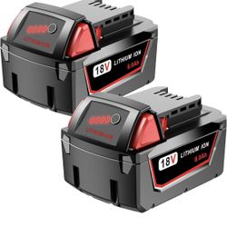 Marca: syvenies .Paquete de 2 baterías M18 de 18 V 8.0 Ah de repuesto para Milwaukee 48-11-1880 18 voltios máx. Herramienta inalámbrica 