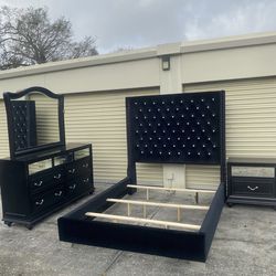 Black Queen Bedroom Furniture Dresser Set