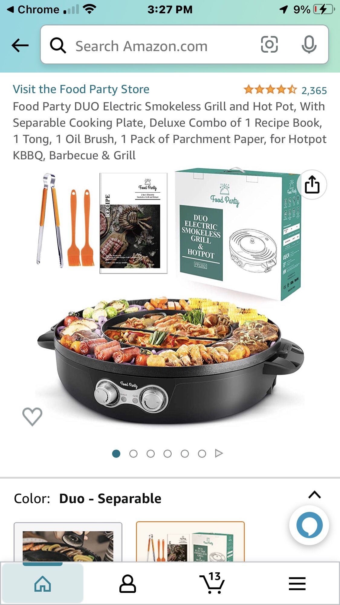 Duo Smokeless Grill And Hotpot