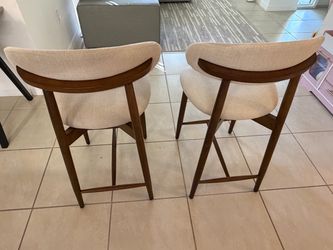 Set of 2 Mid-Century Modern Counter Stools