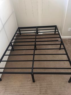 Queen Black Metal Platform Bed Frame and Box Spring