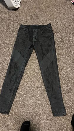 Black purple jeans wit designs size 32