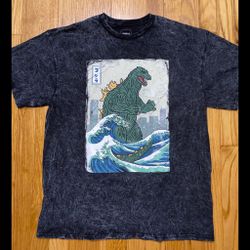 GODZILLA "King Of The Monsters" Poster Black T-Shirt Mens Size L New Without Tag