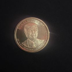 2 oz Trump desk paperweight Tribute silver portrait 