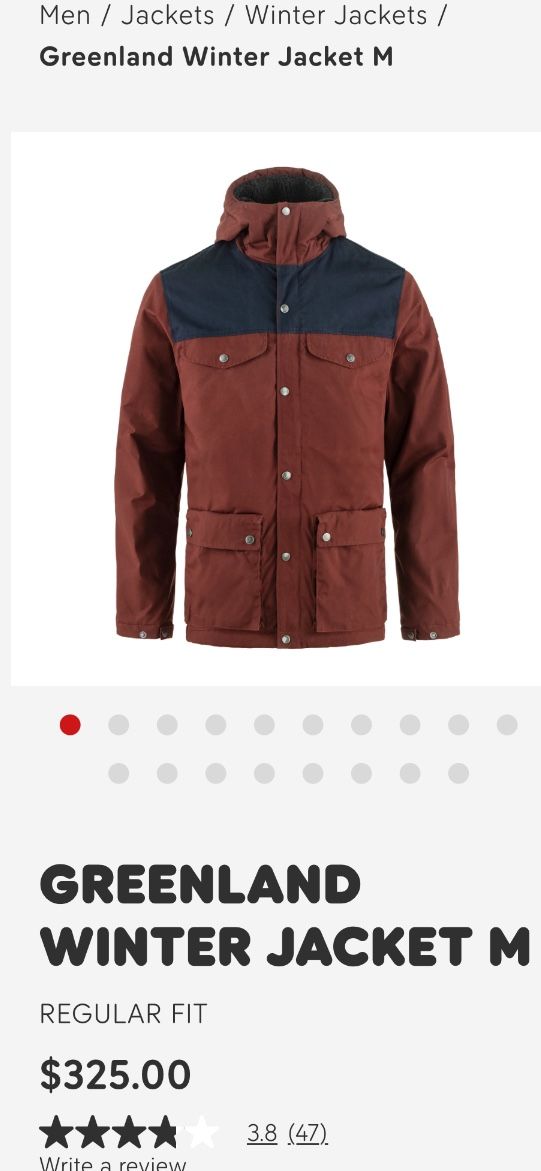 Fjallraven Greenland No. 1 Down Men's Jacket, Autumn Leaf/Dark Navy, Large used