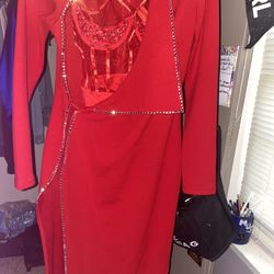 Banjul Red Dress W/Slit 