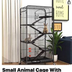 Small Animal Cage with Rolling stand