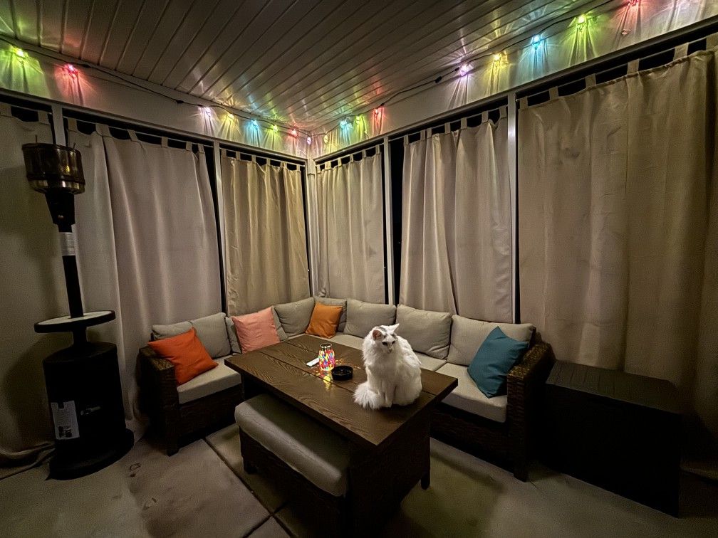 Outdoor Sectional With Dining Table and Ottoman