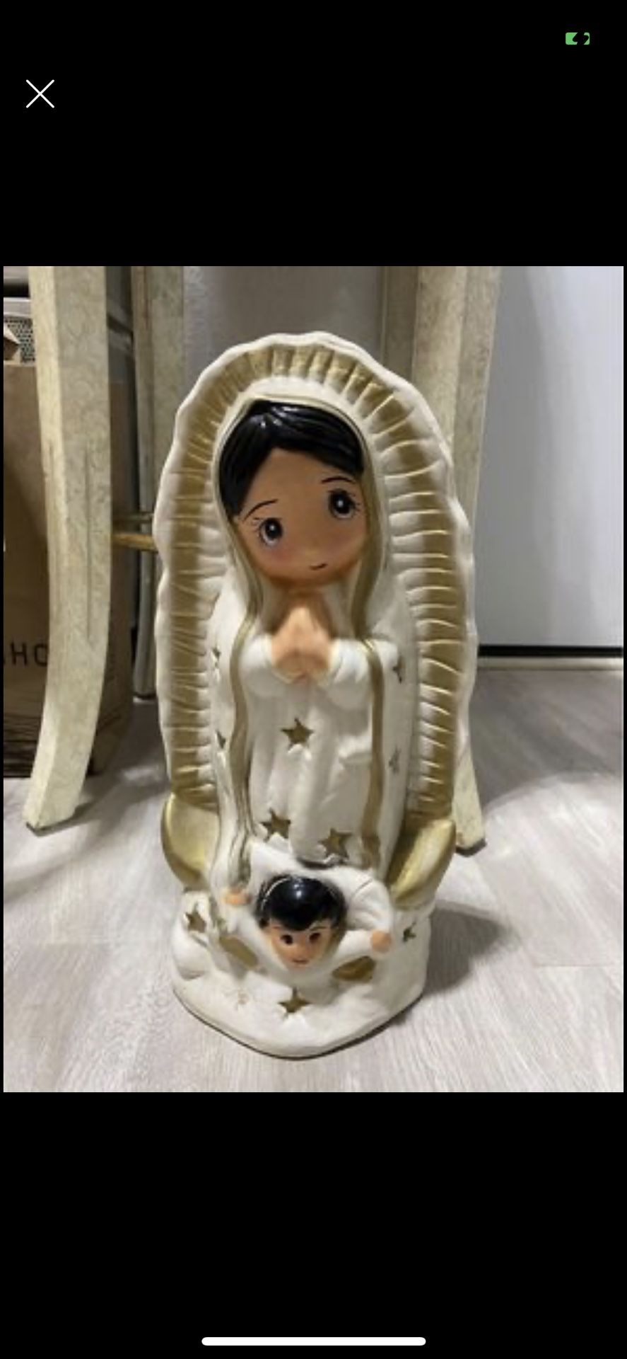 Vintage Mexican Mexico piggy bank Angel Mary pottery folklorico Girl Baby Rare coin folk art