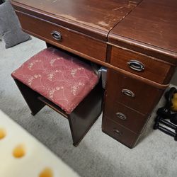 Sewing Cabinet With Drawers & Stool Only