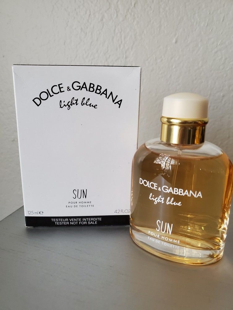 DISCONTINUED! DOLCE GABBANA LIGHT BLUE SUN POUR HOMME  4.2OZ/125ML, NEW AS PICTURED