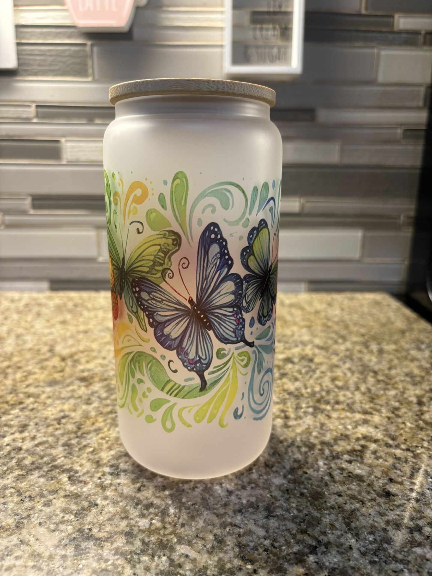 20oz Frosted Glass Cup