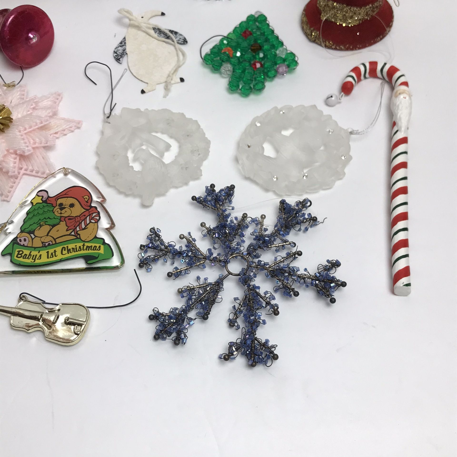 Huge Lot of 21 Vintage Christmas Ornaments Santa Snowflake Soldier