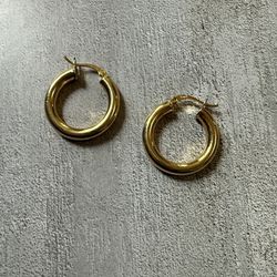 Gold Tone Chunky Earrings