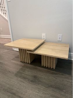 cb2 travertine tables