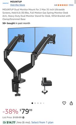 Dual VESA Gas Spring Monitor Arm