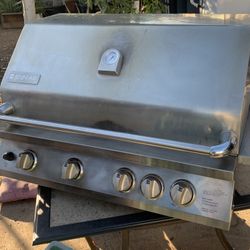 Really Nice Jenn Air Stainless Steel Silver Grey Gray Island BBQ Grill 5 Burners