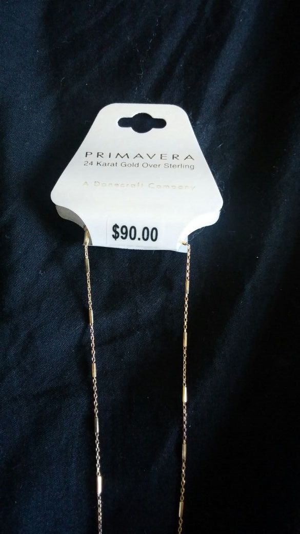 Brand new primavera 24kt gold over sterling necklace