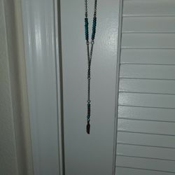 Turquoise Feather Necklace