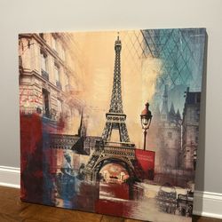 Parisian Dreams – Eiffel Tower Abstract Canvas